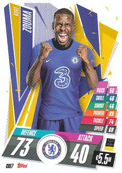 Kurt Zouma Chelsea 2020/21 Topps Match Attax CL #CHE07